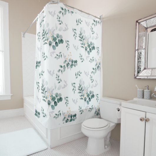 Eukalyptus-Aquarell Duschvorhang (Beispiel)