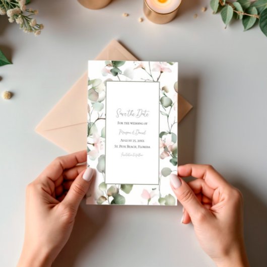 Eukalyptus-Aquarell-Flat-Save-the-Date-Karte Save The Date