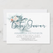 Eukalyptus | Aquarell Grüne Kinderdusche Einladung (Vorderseite)