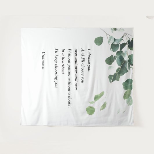 Eukalyptus-Aquarell Wandteppich (Vorderseite (Horizontal))