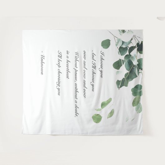 Eukalyptus-Aquarell Wandteppich (Vorderseite (Horizontal))