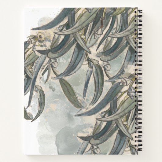 Eukalyptus-Aquarellbilder Blätter Brautparty Rezep Notizblock (Rückseite)