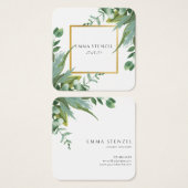 Eukalyptus-Aquarellbilder-Blätter Square Business (Vorne & Hinten)