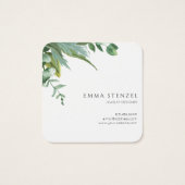 Eukalyptus-Aquarellbilder-Blätter Square Business (Rückseite)