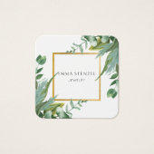 Eukalyptus-Aquarellbilder-Blätter Square Business (Vorderseite)
