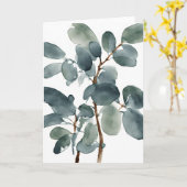 Eukalyptus - Aquarellblumen Karte (Gelbe Blume)