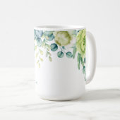 Eukalyptus Aquareller-Blumenrand mit Rose Kaffeetasse (VorderseiteRechts)