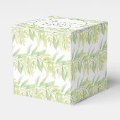 Eukalyptus Aquarellfarbengrün, weißes Farbband Geschenkschachtel (Vorderseite)