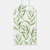 Eukalyptus-Aquarellmuster auf Weiß Geschenkanhänger (Rückseite)