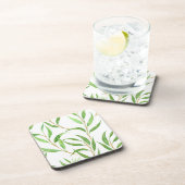 Eukalyptus-Aquarellmuster auf Weiß Getränkeuntersetzer (Rechte Seite)