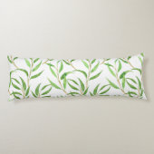 Eukalyptus-Aquarellmuster auf Weiß Seitenschläferkissen (Rückseite)