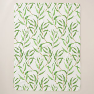 Eukalyptus-Aquarellmuster auf Weiß Sherpadecke
