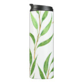 Eukalyptus-Aquarellmuster auf Weiß Thermosbecher (Nach rechts gedreht)