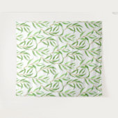 Eukalyptus-Aquarellmuster auf Weiß Wandteppich (Vorderseite (Horizontal))