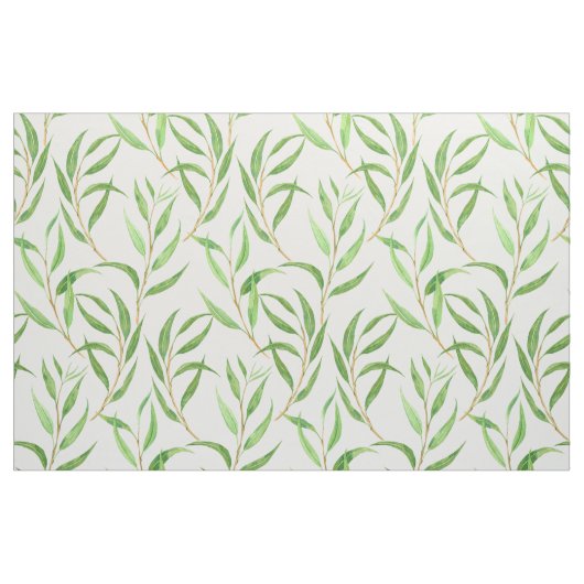 Eukalyptus-Aquarellmuster auf weißem Stoff (Fat Quarter (45,7 x 55,9 cm))