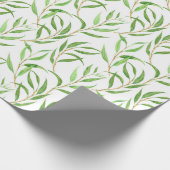 Eukalyptus-Aquarellmuster auf weißer Verpackung pa Geschenkpapier (Ecke)