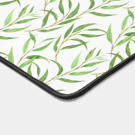 Eukalyptus-Aquarellmuster auf weißer Verpackung pa Schreibtischunterlage (Ecke)