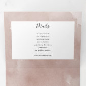 Eukalyptus-Aquarellpinke in einer Hochzeit Dreifach Gefaltete Einladung (Innen Erste Seite)