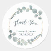 Eukalyptus-Aquarellsticker Runder Aufkleber (Vorderseite)