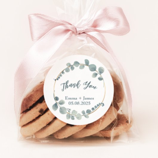 Eukalyptus-Aquarellsticker Runder Aufkleber