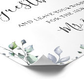 Eukalyptus-Aquarellzeichen Unterzeichnen unser Gäs Poster (Ecke)