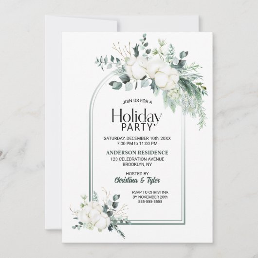 Eukalyptus Arch Holiday Party Einladung (Vorderseite)