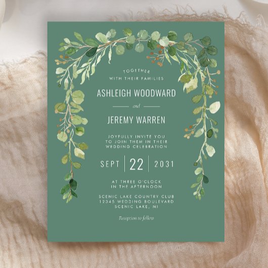 Eukalyptus Arch Wedding Einladung
