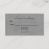 Eukalyptus auf dem Grauschein Visitenkarte (Rückseite)