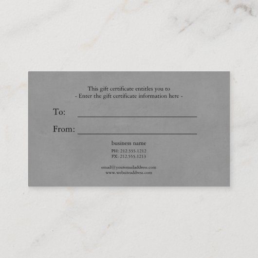 Eukalyptus auf dem Grauschein Visitenkarte (Rückseite)