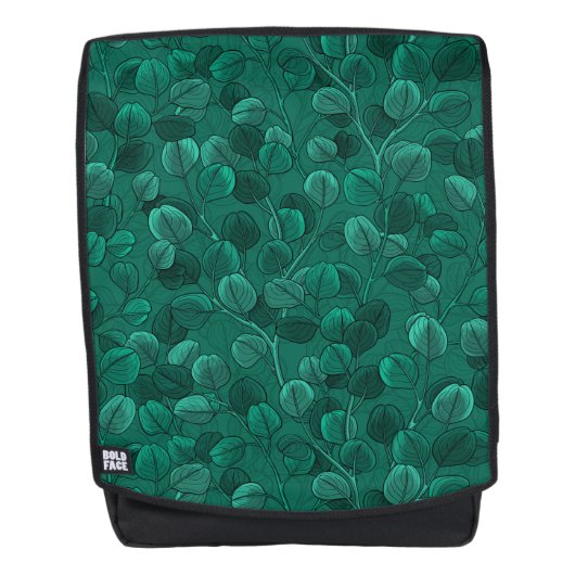 Eukalyptus auf Grün Rucksack (Vorderseite)