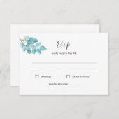 Eukalyptus + Auswahl an sukkulenten Mahlzeiten RSV RSVP Karte (Vorne/Hinten)