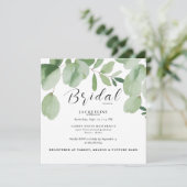 Eukalyptus-B/W-Brautparty Einladung (Stehend Vorderseite)