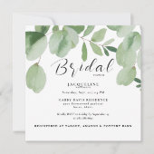 Eukalyptus-B/W-Brautparty Einladung (Vorderseite)