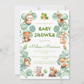 Eukalyptus Baby Boy Dusche Einladung (Vorderseite)