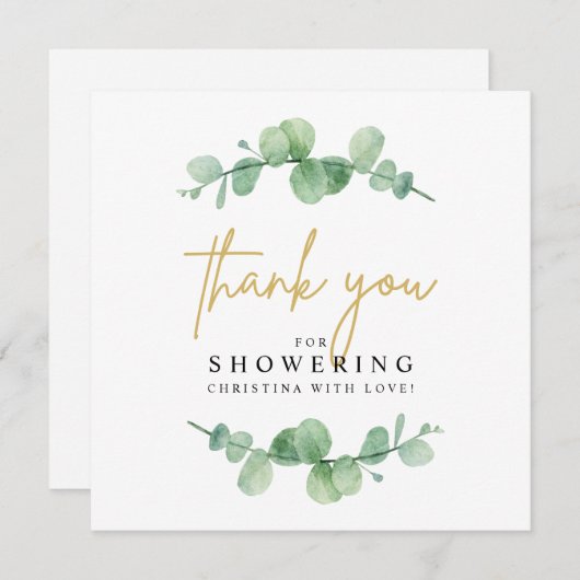Eukalyptus Baby Dusche Aquarellfarben Danke Karte