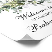 Eukalyptus Baby Dusche Begrüßungszeichen Poster (Ecke)