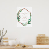 Eukalyptus Baby Dusche Gold Rahmen Begrüßungszeich Poster (Küche)