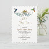 Eukalyptus Baby Dusche Tee Party Einladung (Stehend Vorderseite)