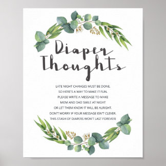 Eukalyptus Baby Dusche Windeln Gedanken Poster
