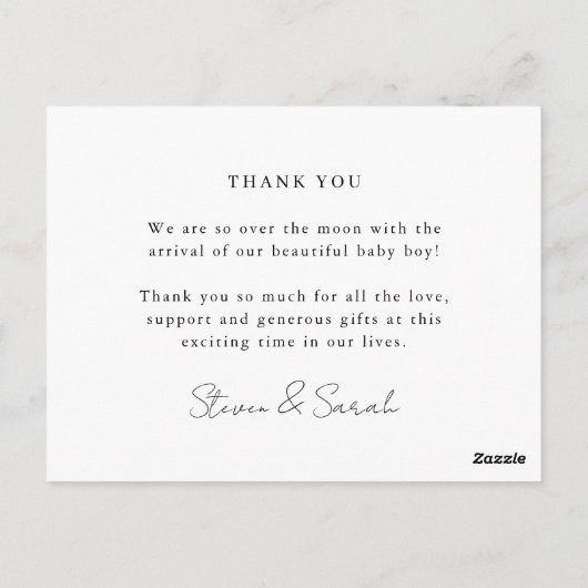 Eukalyptus baby Geburtsankündigung Fotokarte Postkarte (Rückseite)