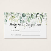 Eukalyptus Baby Name Suggestions Card (Vorderseite)