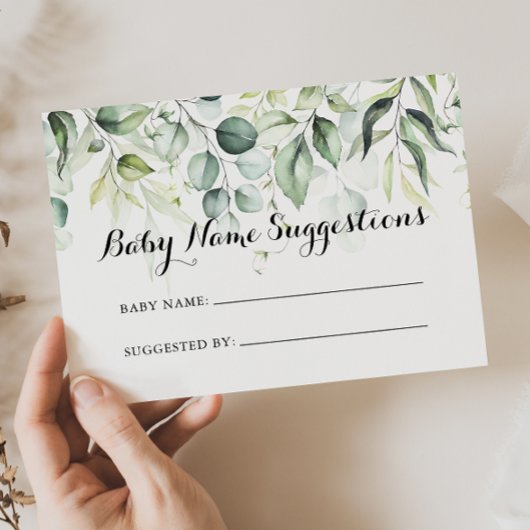 Eukalyptus Baby Name Suggestions Card