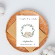 Eukalyptus-Baby-Schühchen-Baby-Shower-Karte