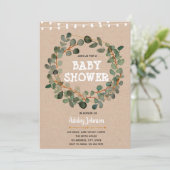 Eukalyptus-Babydusche Einladung (Stehend Vorderseite)