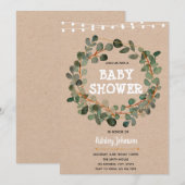 Eukalyptus-Babydusche Einladung (Vorne/Hinten)