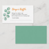 Eukalyptus-Babydusche-Windeln-Windeln Begleitkarte (Vorne/Hinten)