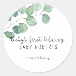 Eukalyptus - Baby's erste Bibliothek Runder Aufkleber