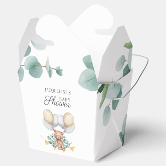 Eukalyptus Balloons Bear Baby Shooter Geschenkschachtel (Geöffnet)
