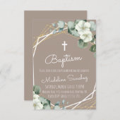 Eukalyptus Baptism Baby Dedication Einladung (Vorne/Hinten)