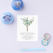 Eukalyptus Baptismus Grüne Einladung Flyer (Einzeln)